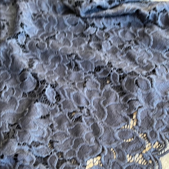 Free People are Lace Ruffled Blue Long Sleeve Blouse Scalloped Edge - Picture 16 of 16